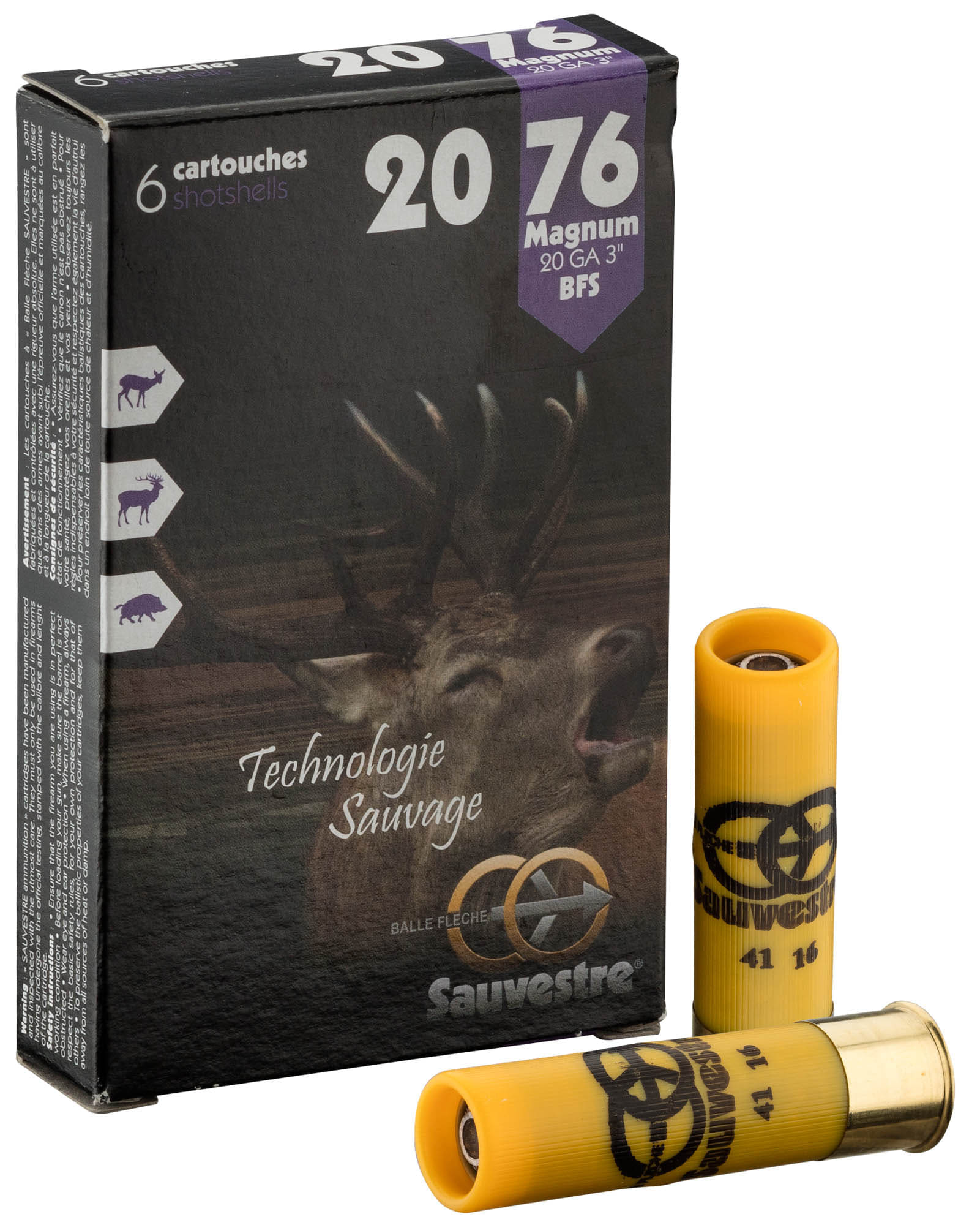 Cartouches Sauvestre grand gibier Magnum Cal. 2076 Cartouches Sauvestre grand gibier Magnum Cal. 2076